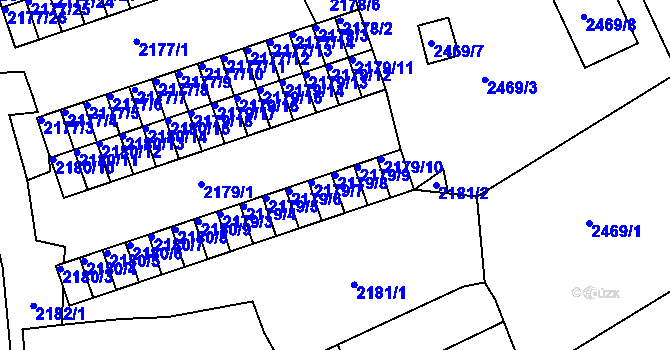 Parcela st. 2179/8 v KÚ Černovice u Chomutova, Katastrální mapa