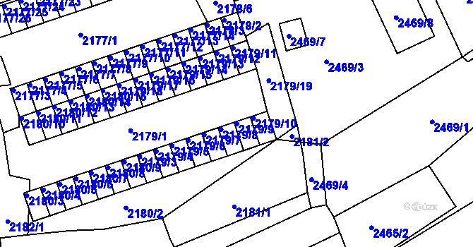 Parcela st. 2179/9 v KÚ Černovice u Chomutova, Katastrální mapa