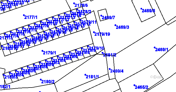 Parcela st. 2179/10 v KÚ Černovice u Chomutova, Katastrální mapa