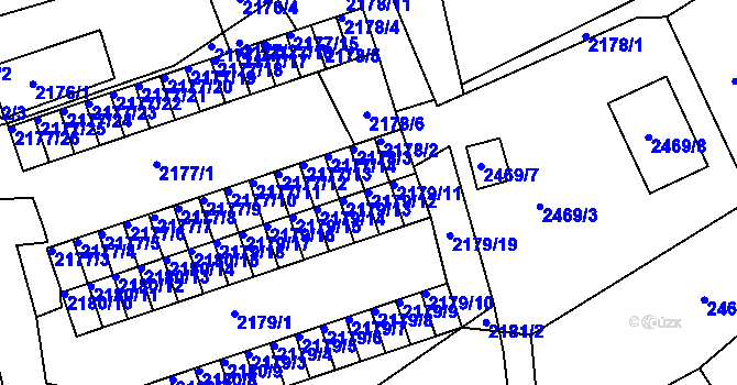 Parcela st. 2179/12 v KÚ Černovice u Chomutova, Katastrální mapa