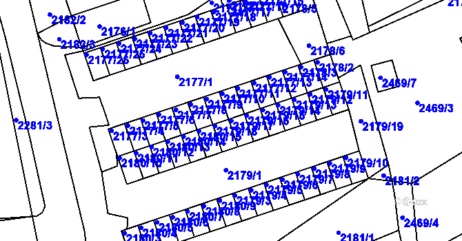 Parcela st. 2179/17 v KÚ Černovice u Chomutova, Katastrální mapa