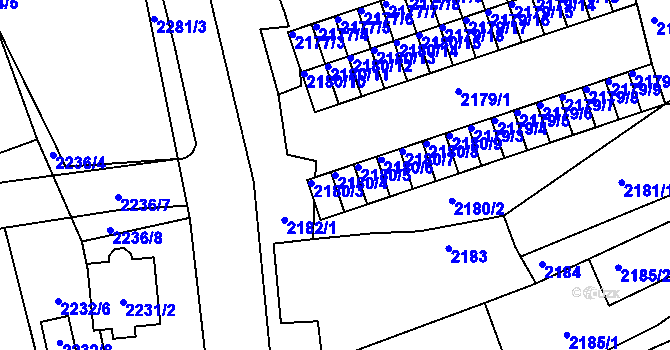 Parcela st. 2180/4 v KÚ Černovice u Chomutova, Katastrální mapa