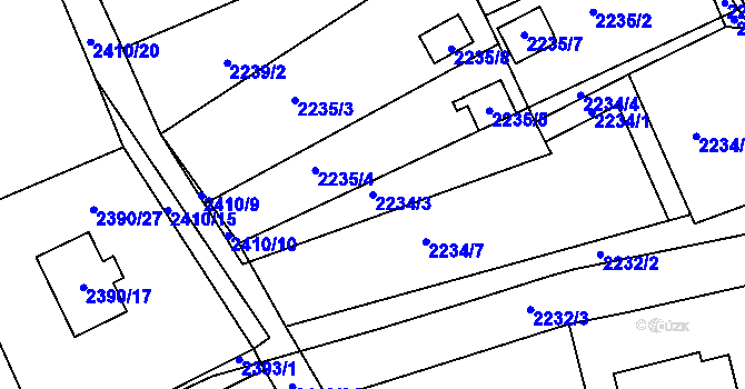 Parcela st. 2234/3 v KÚ Černovice u Chomutova, Katastrální mapa