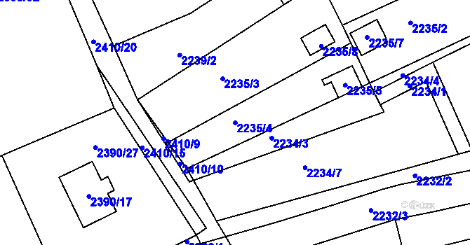 Parcela st. 2235/4 v KÚ Černovice u Chomutova, Katastrální mapa