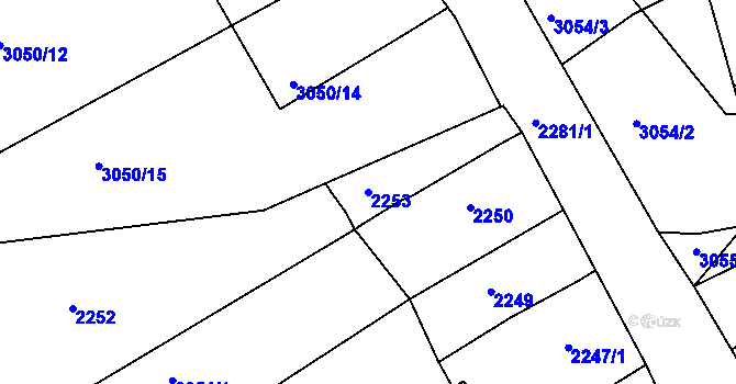 Parcela st. 2253 v KÚ Černovice u Chomutova, Katastrální mapa