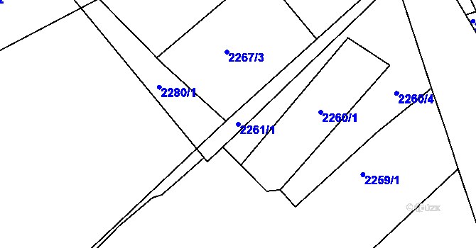 Parcela st. 2261/1 v KÚ Černovice u Chomutova, Katastrální mapa