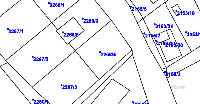 Parcela st. 2268/4 v KÚ Černovice u Chomutova, Katastrální mapa