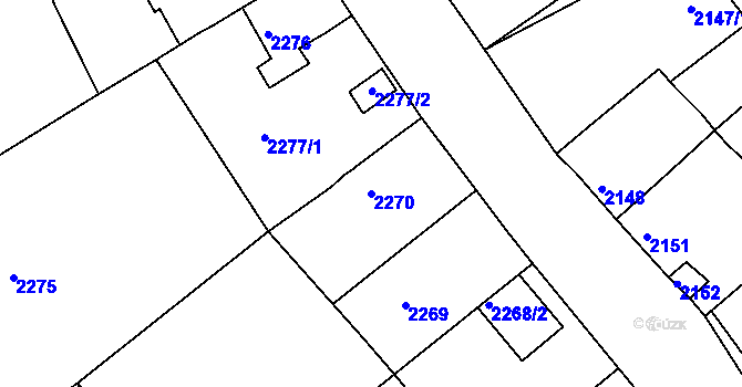 Parcela st. 2270 v KÚ Černovice u Chomutova, Katastrální mapa