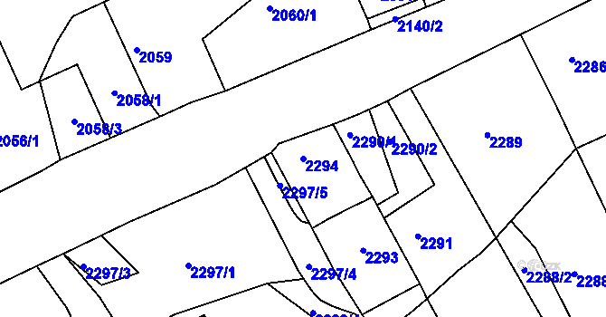 Parcela st. 2294 v KÚ Černovice u Chomutova, Katastrální mapa