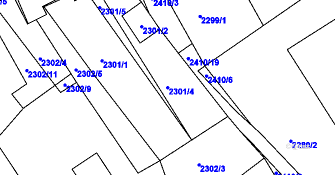 Parcela st. 2301/4 v KÚ Černovice u Chomutova, Katastrální mapa