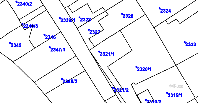 Parcela st. 2321/1 v KÚ Černovice u Chomutova, Katastrální mapa