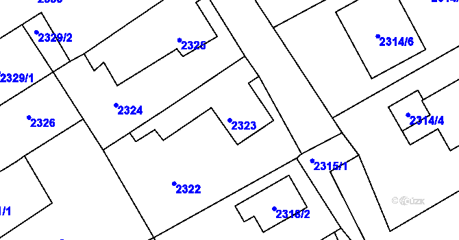Parcela st. 2323 v KÚ Černovice u Chomutova, Katastrální mapa