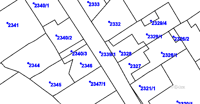Parcela st. 2339/1 v KÚ Černovice u Chomutova, Katastrální mapa