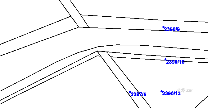 Parcela st. 2387/4 v KÚ Černovice u Chomutova, Katastrální mapa