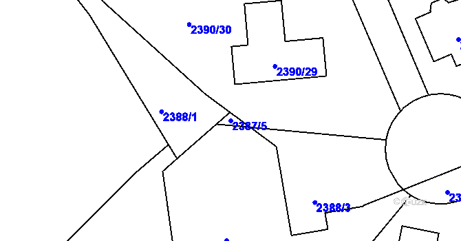 Parcela st. 2387/5 v KÚ Černovice u Chomutova, Katastrální mapa