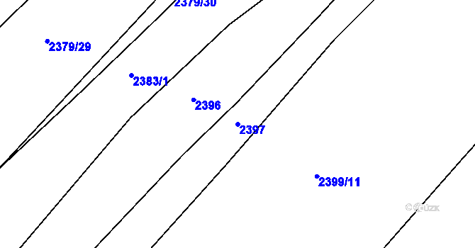 Parcela st. 2397 v KÚ Černovice u Chomutova, Katastrální mapa