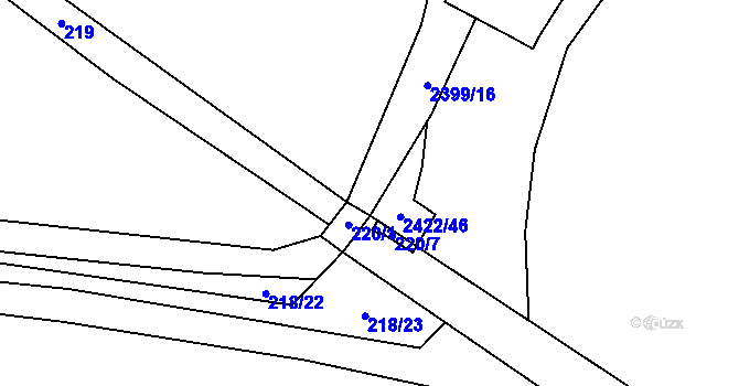 Parcela st. 2399/15 v KÚ Černovice u Chomutova, Katastrální mapa
