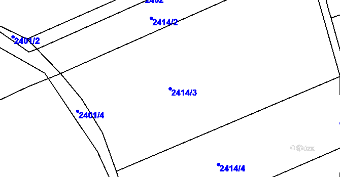 Parcela st. 2414/3 v KÚ Černovice u Chomutova, Katastrální mapa