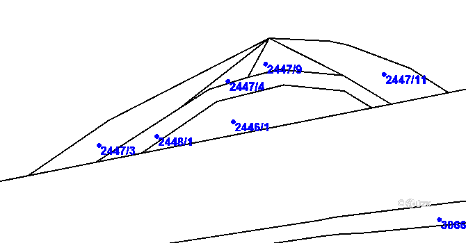 Parcela st. 2446/1 v KÚ Černovice u Chomutova, Katastrální mapa
