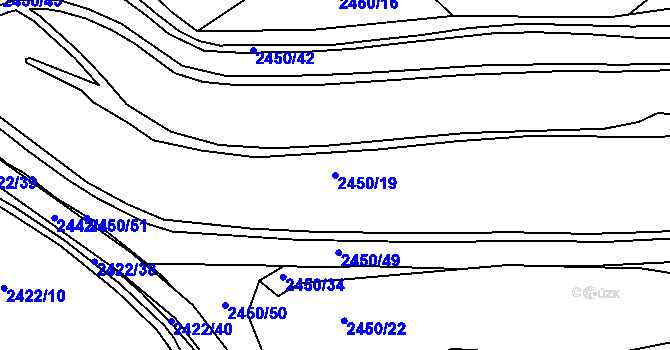 Parcela st. 2450/19 v KÚ Černovice u Chomutova, Katastrální mapa