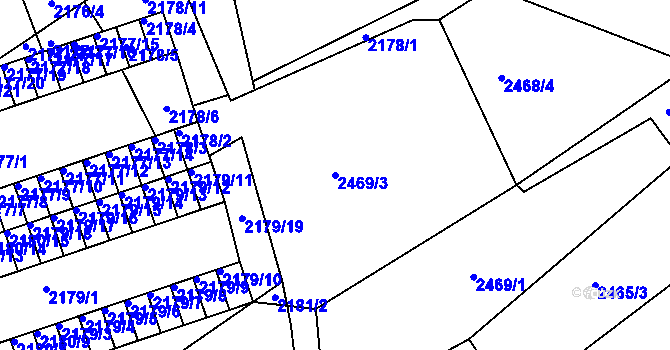 Parcela st. 2469/3 v KÚ Černovice u Chomutova, Katastrální mapa