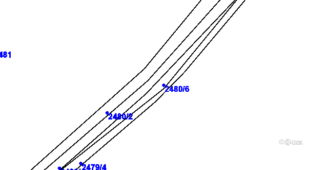 Parcela st. 2480/6 v KÚ Černovice u Chomutova, Katastrální mapa