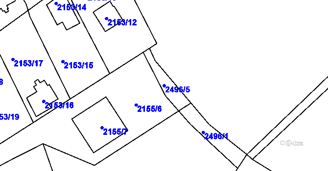 Parcela st. 2496/5 v KÚ Černovice u Chomutova, Katastrální mapa