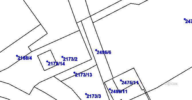 Parcela st. 2496/6 v KÚ Černovice u Chomutova, Katastrální mapa