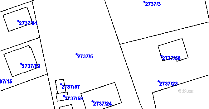 Parcela st. 2737/4 v KÚ Černovice u Chomutova, Katastrální mapa