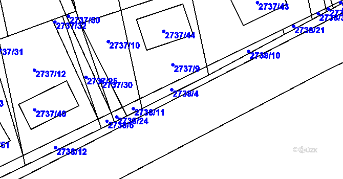 Parcela st. 2738/4 v KÚ Černovice u Chomutova, Katastrální mapa