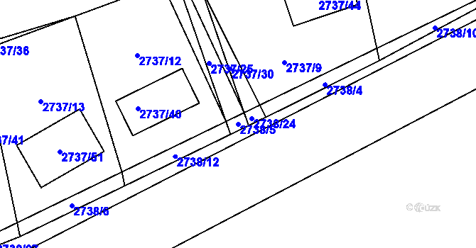 Parcela st. 2738/5 v KÚ Černovice u Chomutova, Katastrální mapa