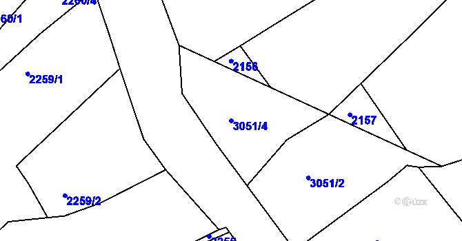 Parcela st. 3051/4 v KÚ Černovice u Chomutova, Katastrální mapa