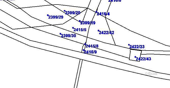 Parcela st. 2415/8 v KÚ Černovice u Chomutova, Katastrální mapa