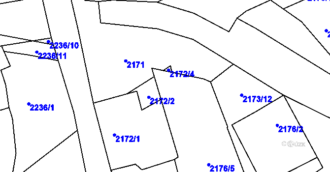 Parcela st. 2172/6 v KÚ Černovice u Chomutova, Katastrální mapa