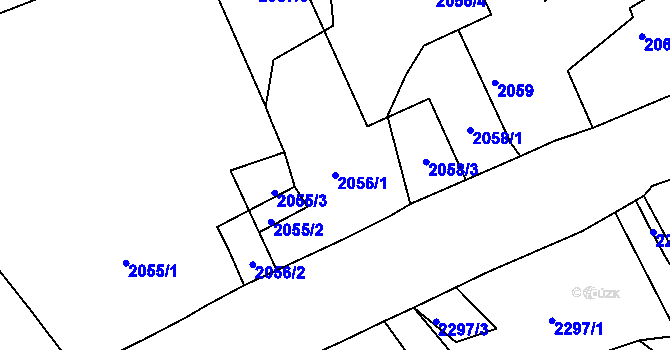 Parcela st. 2056/1 v KÚ Černovice u Chomutova, Katastrální mapa
