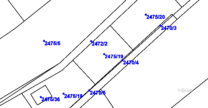 Parcela st. 2475/19 v KÚ Černovice u Chomutova, Katastrální mapa