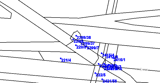 Parcela st. 2399/37 v KÚ Černovice u Chomutova, Katastrální mapa