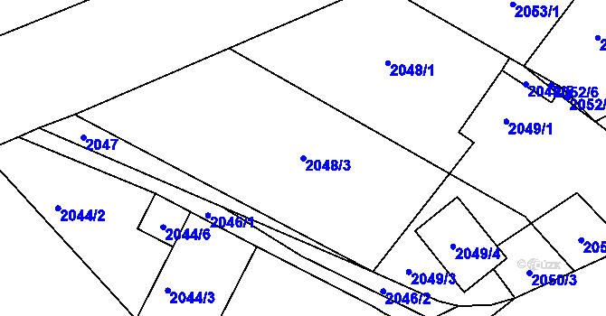 Parcela st. 2048/3 v KÚ Černovice u Chomutova, Katastrální mapa