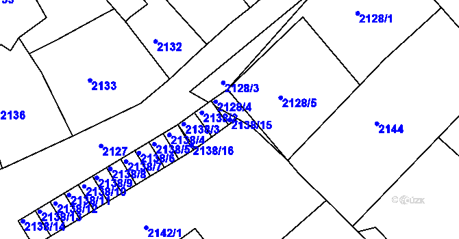 Parcela st. 2138/15 v KÚ Černovice u Chomutova, Katastrální mapa