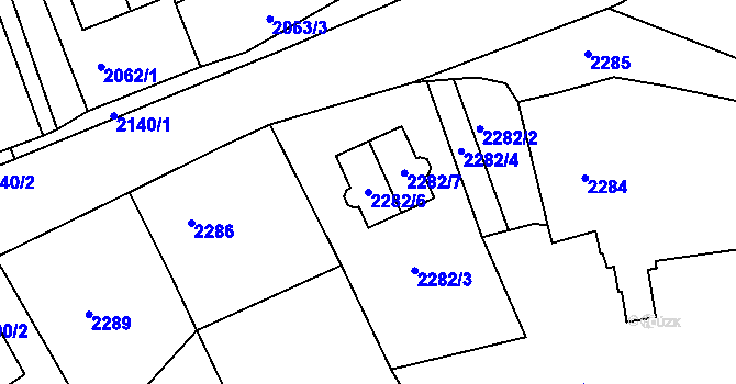 Parcela st. 2282/6 v KÚ Černovice u Chomutova, Katastrální mapa