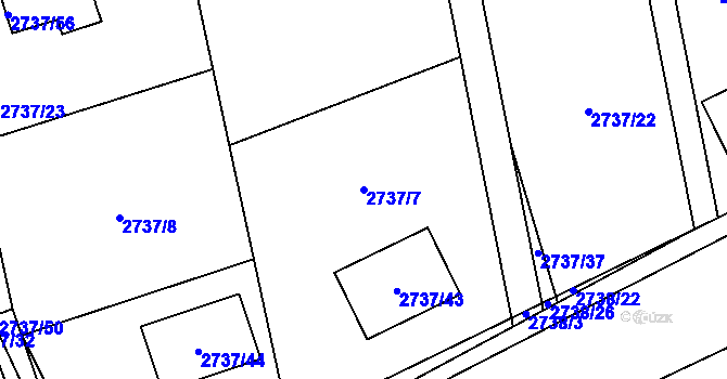 Parcela st. 2737/7 v KÚ Černovice u Chomutova, Katastrální mapa