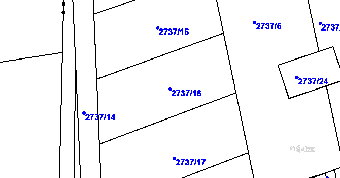Parcela st. 2737/16 v KÚ Černovice u Chomutova, Katastrální mapa