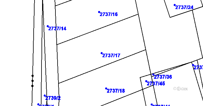 Parcela st. 2737/17 v KÚ Černovice u Chomutova, Katastrální mapa