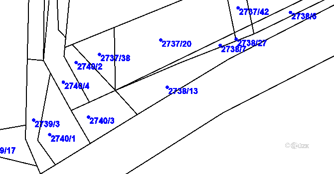Parcela st. 2738/13 v KÚ Černovice u Chomutova, Katastrální mapa