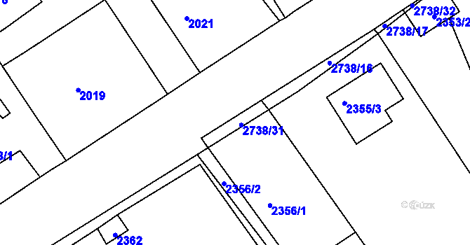 Parcela st. 2738/15 v KÚ Černovice u Chomutova, Katastrální mapa