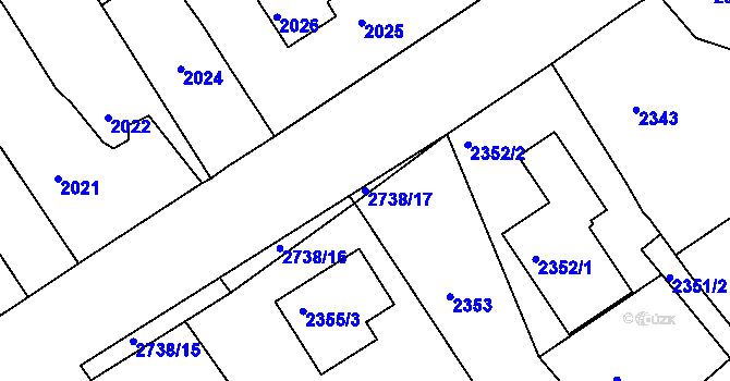 Parcela st. 2738/17 v KÚ Černovice u Chomutova, Katastrální mapa