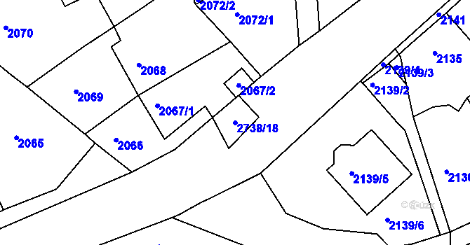 Parcela st. 2738/18 v KÚ Černovice u Chomutova, Katastrální mapa