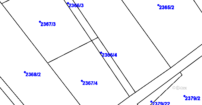 Parcela st. 2366/4 v KÚ Černovice u Chomutova, Katastrální mapa