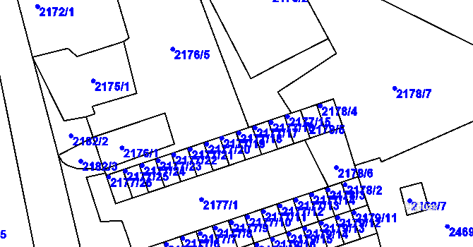 Parcela st. 2177/27 v KÚ Černovice u Chomutova, Katastrální mapa