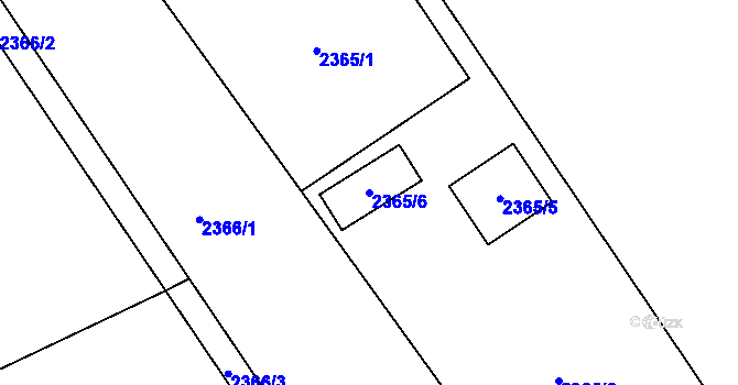 Parcela st. 2365/6 v KÚ Černovice u Chomutova, Katastrální mapa